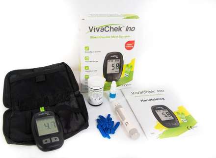 Glucosemeter vivackek ino - 50 lancetten en 50 teststrips
